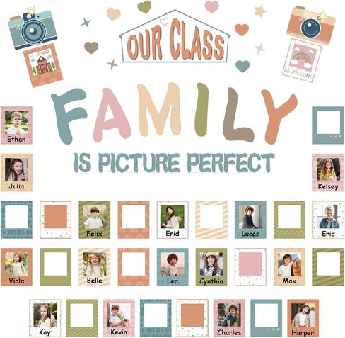 Boho Classroom Bulletin Board Decor Set of 56, Classroom Door Decor, Our Class is a Family Picture Bulletin Board Decoration, Back to School Decorations Teacher Must Haves (Boho) in Saudi Arabia