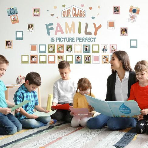 Boho Classroom Bulletin Board Decor Set of 56, Classroom Door Decor, Our Class is a Family Picture Bulletin Board Decoration, Back to School Decorations Teacher Must Haves (Boho) in Saudi Arabia
