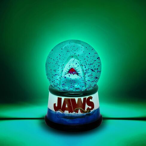 Silver Buffalo Jaws Light-Up Mini Snow Globe With Swirling Glitter Display Piece | 3 Inches in Saudi Arabia
