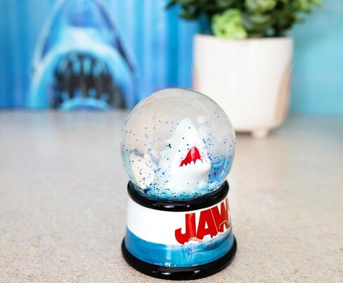 Silver Buffalo Jaws Light-Up Mini Snow Globe With Swirling Glitter Display Piece | 3 Inches in Saudi Arabia