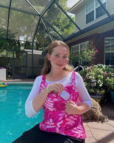 Sarah Wells Hands Free Pumping and Nursing Swim in Kuwait