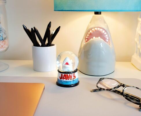 Silver Buffalo Jaws Light-Up Mini Snow Globe With Swirling Glitter Display Piece | 3 Inches in Saudi Arabia