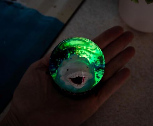 Silver Buffalo Jaws Light-Up Mini Snow Globe With Swirling Glitter Display Piece | 3 Inches in Saudi Arabia