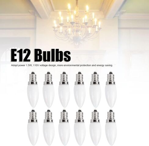10pcs E12 LED Bulb 1.5W Warm White Chandelier Ceiling Light for Home Lighting AC 110V in Saudi Arabia