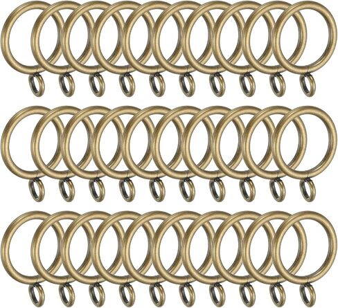 PATIKIL 1 Inch Inner Dia Curtain Rod Rings with Eyelets, 30 Pcs Metal Drapery Ring for Curtain Rods Hoop Pins, Bronze Tone in Saudi Arabia