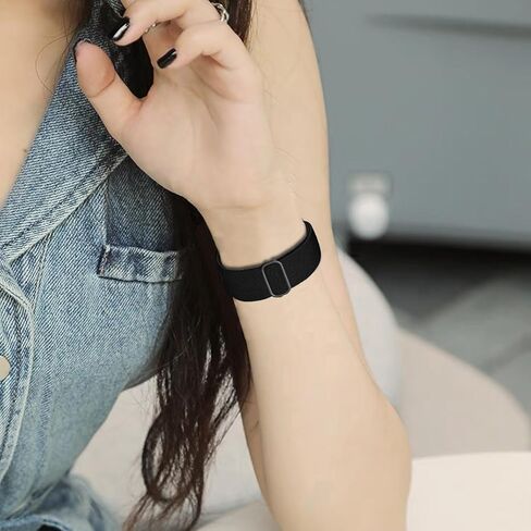 4 Pack Stretchy Watch Bands Compatible with 20mm Garmin Venu Sq/Venu Sq 2, Loop Nylon Elastic Fabric Strap for Garmin Vivomove Style/Luxe/HR Women Men in Kuwait