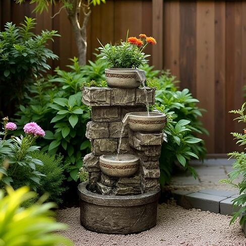 Cheng Pin Create a Relaxing Ambiance in Your Indoor&Outdoor Space with Our Floor Water Fountain Featuring LED Lights. in Saudi Arabia