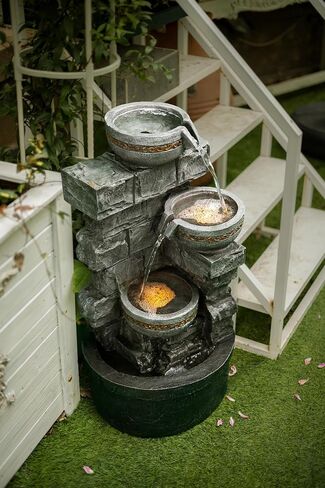 Cheng Pin Create a Relaxing Ambiance in Your Indoor&Outdoor Space with Our Floor Water Fountain Featuring LED Lights. in Saudi Arabia