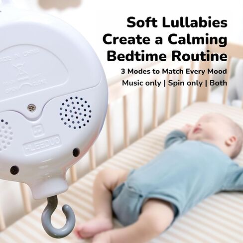 Crib Mobile Arm مع صندوق موسيقى ، حامل موبايل للأطفال 28 بوصة للسرقة ، شماعات الهاتف المحمول ، محرك صغير للهواتف المحمولة مع 3 أوضاع ، حجم قابل للتعديل ، 35 تهويه in Kuwait