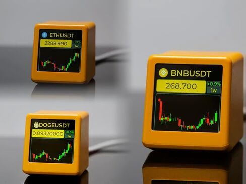 مخزون Bitcoin ، الساعة الرقمية مع الطقس ودرجة الحرارة والرطوبة. هدية إبداعية للزوج أو صديقها أو نساء in Saudi Arabia