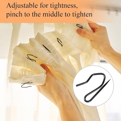 QUNCLAY 100 مجموعة 0.98 بوصة حلقات ستارة معدنية مع سنانير ستارة الجفون للإستائر وأقمشة الأطراف المعدنية لخطافات دش النافذة دش الحمام (أسود) in Kuwait