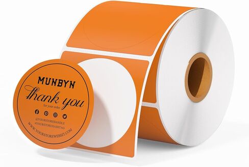 MUNBYN 3 Inch Brown Thermal Labels, Round Thermal Labels, Multi-Purpose Thermal Stickers, Circle Thermal Label Stickers for Small Business, 500 Labels/1 Roll in Saudi Arabia
