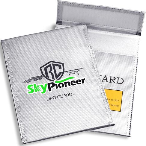 RC Lipo Safe Bag,Fire Retardant Lipo Battery Bag,Lithium Battery Fireproof Explosion-proof Bag,Silver Charging Bag High Temperature Resistant Battery Sack,9''x11.8''For Charging and Storage in Saudi Arabia