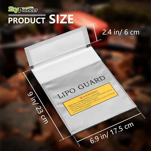 RC Lipo Safe Bag,Fire Retardant Lipo Battery Bag,Lithium Battery Fireproof Explosion-proof Bag,Silver Charging Bag High Temperature Resistant Battery Sack,9''x11.8''For Charging and Storage in Saudi Arabia