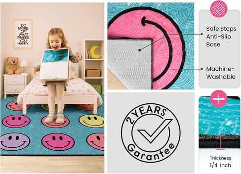 OLEEK Large Classroom Rug Elementary 8x10 - Classroom Rugs for Kids Room - Classroom Carpet Elementary - Kids playroom Rug 8 x 10 - Preschool Rugs for Classroom - Schoolgirl Style Classroom Decor in Kuwait