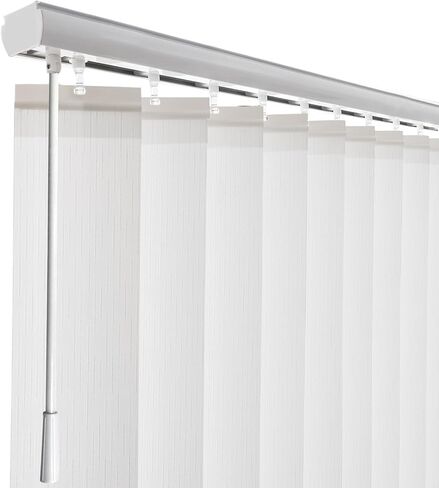 Cordless Vertical Window Blinds Shades for Home, Good for Big Windows, Sliding Glass Doors, Room Divider, Filter The Light into Room by Turn The Slat, White in Saudi Arabia