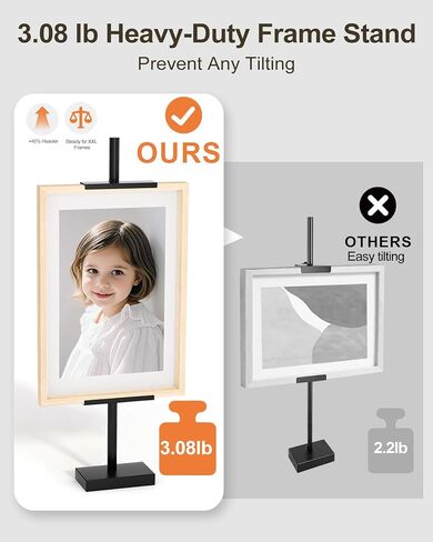 Adjustable Tabletop Easel Stand, Picture Easels for Display Up to 29" H, Metal Picture Frame Holder Stand Table for Art, Photo (Black) in Saudi Arabia