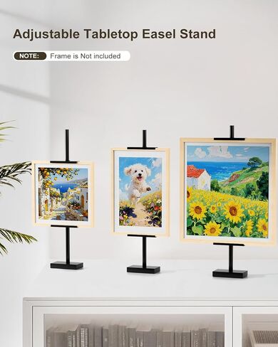 Adjustable Tabletop Easel Stand, Picture Easels for Display Up to 29" H, Metal Picture Frame Holder Stand Table for Art, Photo (Black) in Saudi Arabia