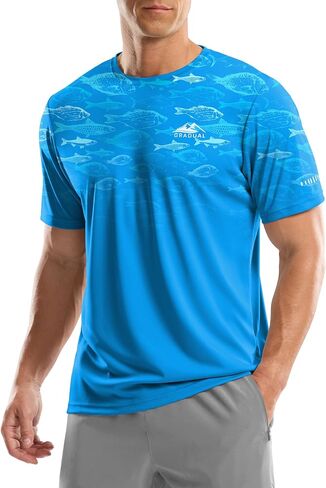 Men's UPF 50+ Sun Protection Dry Fit Workout T-Shirts Rash Guard Swim Shirts Moisture Wicking Tee for Athletic, Beach, Hiking in Saudi Arabia