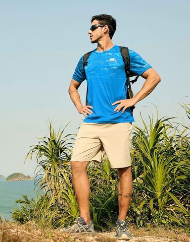 Men's UPF 50+ Sun Protection Dry Fit Workout T-Shirts Rash Guard Swim Shirts Moisture Wicking Tee for Athletic, Beach, Hiking in Saudi Arabia