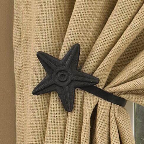 Park Designs Cast Star Curtains Hook Pair - Red in Kuwait