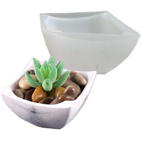 Fish Tank Shape Candle Jar Silicone Mold DIY Succulent Flower Pot Vase Jewelry Storage Box Concrete Resin Plaster Mould in Kuwait