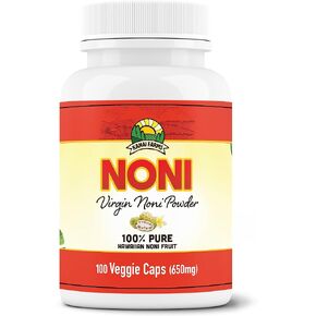 Virgin Noni Powder - 100% Pure Noni Powder Capsules, Certified Organic - Pack of 4 Bottles in Saudi Arabia