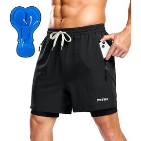 Bikewa Men's Mountain Bike Shorts 4D Padded Loose-fit Cycling Biking Bicycle Riding Biker Shorts for Men Zipper Pockets in Kuwait