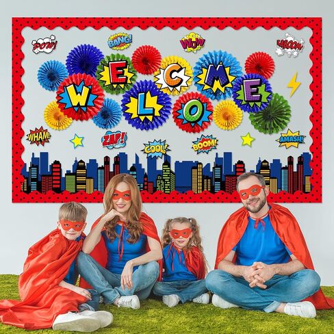 Super Threat Hero Classroom Bulletin Board Theleds 3D Hero Cityscape Salsings Cetouts Paper Well Relains Back Class -Chraft Craft For Back to School Risterergarten elextral exalboard decor in Saudi Arabia