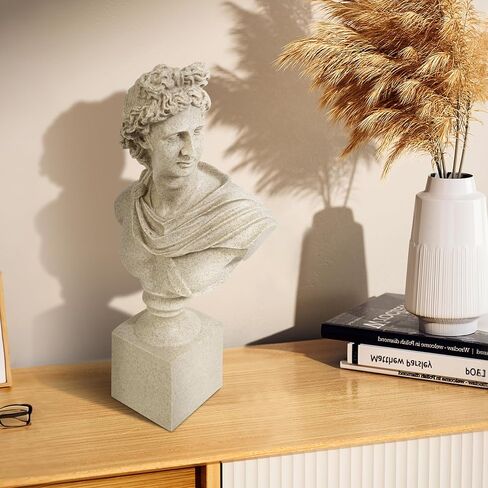 Apollo of The Belvedere Bust Sculpture, Greek Pythian Apollo Statuette, Sandstone Sculpted Figure, 14 x 7.5 x 3.25 Inches in Saudi Arabia