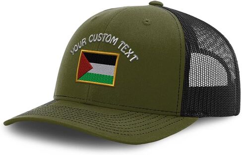 Palestine Embroidery Design Richardson Structured Front Mesh Back Cap Loden/Black in Saudi Arabia