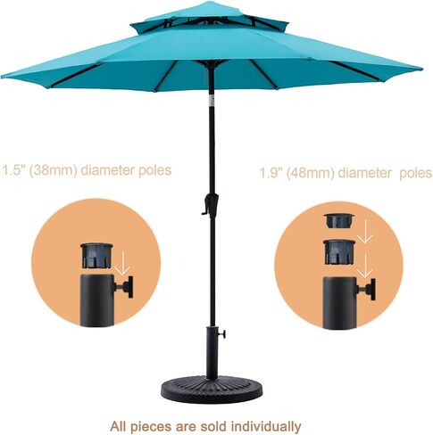 C-Hopetree 31 lb Heavy Duty Round Base Stand for Patio Outdoor Market Table Umbrella, Bronze in Saudi Arabia