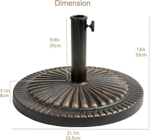 C-Hopetree 31 lb Heavy Duty Round Base Stand for Patio Outdoor Market Table Umbrella, Bronze in Saudi Arabia