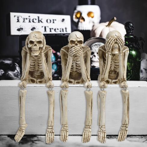 Newman House Studio Skull-Decor Halloween-Decorations-Sculpture head-human مع التاج للتجميد المتجول الداخلي Party Home Party Decor in Kuwait