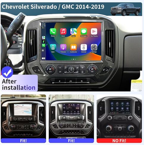 13.1 Inch Car Radio for Chevrolet Silverado GMC Sierra 2014-2019 Stereo Replacement Head Unit 2K IPS Full Touch Screen Carplay Android Auto GPS Navigation Multimedia Play in Kuwait