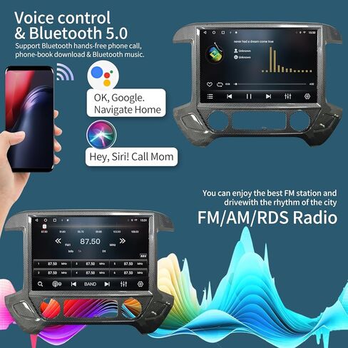 13.1 Inch Car Radio for Chevrolet Silverado GMC Sierra 2014-2019 Stereo Replacement Head Unit 2K IPS Full Touch Screen Carplay Android Auto GPS Navigation Multimedia Play in Kuwait