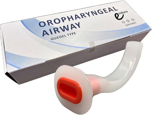 Endure Oropharyngeal Airway, Disposable Oral Airway Tube for First Aid, Box of 50 OPA (Red, #4-100 mm) in Kuwait