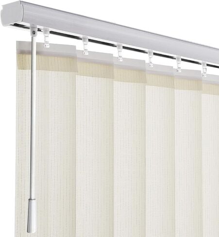 Cordless Vertical Window Blinds Shades for Home, Good for Big Windows, Sliding Glass Doors, Room Divider, Filter The Light into Room by Turn The Slat, White in Saudi Arabia