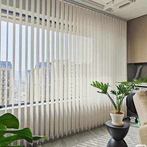 Cordless Vertical Window Blinds Shades for Home, Good for Big Windows, Sliding Glass Doors, Room Divider, Filter The Light into Room by Turn The Slat, White in Saudi Arabia