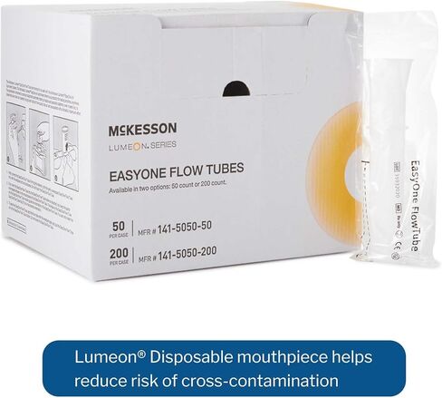 McKesson Lumeon Flow Tube - لسان حال التخلص من اللباس ، لسانوب بلاستيكي غير سريلي لنظام قياس التنفس في الهواء ، مقاس واحد ، 200 عدد in Kuwait
