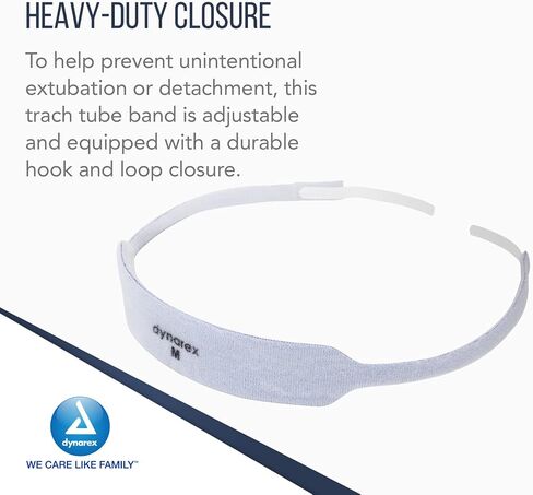 Dynarex Comfort-Foam Tracheostomy Tube Holder - with Soft Foam Tube Padding & Secure Hook & Loop Closure, Supports & Stabilizes Airflow - Tracheostomy Supplies - Box of 12 (Large) in Saudi Arabia