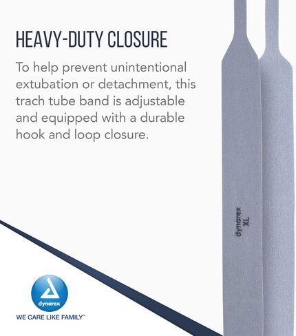 Dynarex Comfort-Foam Tracheostomy Tube Holder - with Soft Foam Tube Padding & Secure Hook & Loop Closure, Supports & Stabilizes Airflow - Tracheostomy Supplies - Box of 12 (Large) in Saudi Arabia