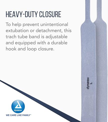 Dynarex Comfort-Foam Tracheostomy Tube Holder - with Soft Foam Tube Padding & Secure Hook & Loop Closure, Supports & Stabilizes Airflow - Tracheostomy Supplies - Box of 12 (Large) in Saudi Arabia