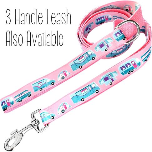RV Camping Lanyard - ID Badge Holder - Keychain - Cute Trailers on Aqua - 1x36 Inch - Vintage Car & Camper - Class B - Class C - Teardrop - Motorhome - Pop-Up - Handmade by Green Acorn Kitchen in Saudi Arabia