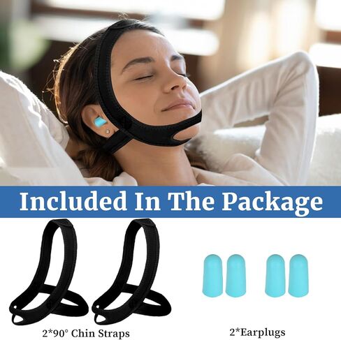 Anti Snoring Chin Strap for Sleeping, 2 Pack Adjustable Jaw Support Strap to Keep Mouth Closed, Soft Snoring Solution for Men Women, Stops Snoring Dry Mouth, Comfort Fit Nighttime Sleeping Aid in Kuwait