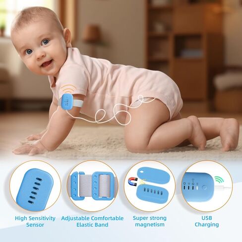 إنذار ترطيب السرير للبنين والبنات: USB قابلة لإعادة الشحن ، 3 أوضاع تذكير ، إنذارات في التغلب على مراسك مع مستشعر حساسية عالي ، صوت عالٍ واهتزاز قوي ، حل مثبت لتوترات الفراش (الأزرق) in Kuwait