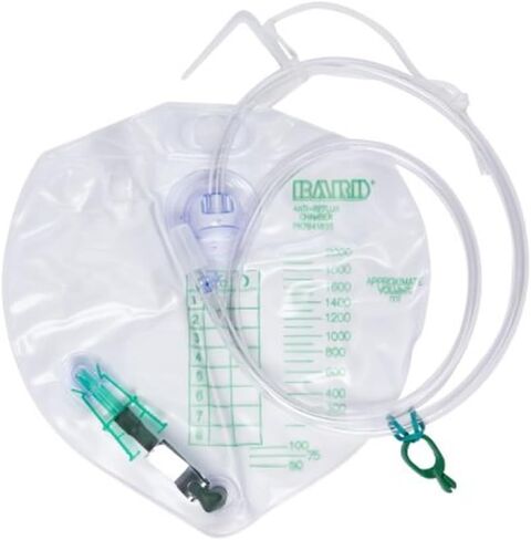 1 Each Single Bedside Drainage Bag - Sterile Capacity 2000ccSingle-hook Hanger (String) Bard Medical Division 154002 in Saudi Arabia