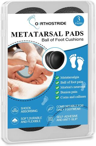 Metatarsal Pads for Women, Ball of Foot Cushions for Pain Relief, Comfortable Forefoot Support for Metatarsalgia and Morton's Neuroma, 1/3 Inch Thick Self-Adhesive Foot Pads, 3 Pairs M in Saudi Arabia