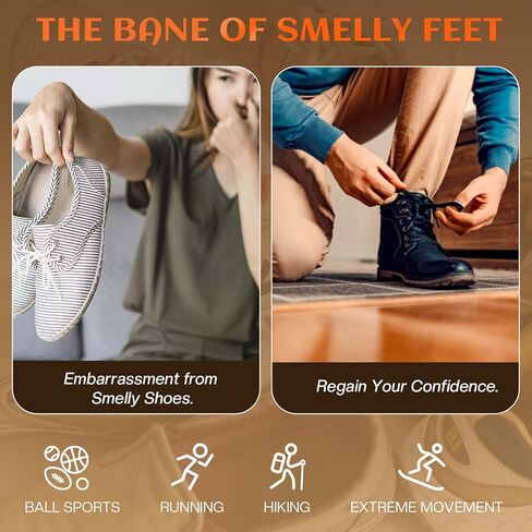BERlOVE Shoe Deodorizer Spray - Foot Odor Elimination for feet Long-Lasting for Men & Women Shoe Odor Spray for Gym, Sneakers & Work Boots 3PCS in Kuwait