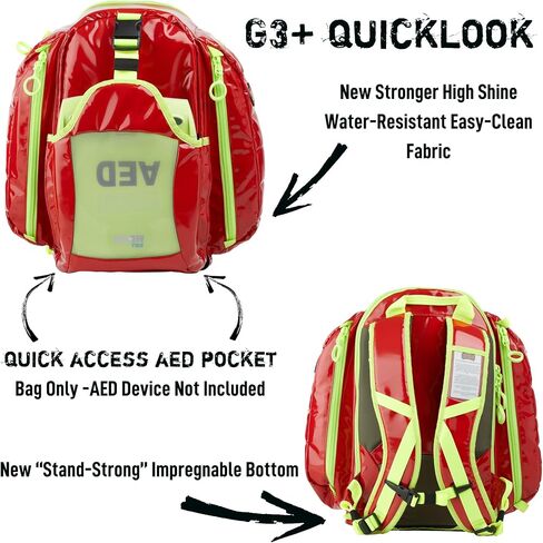 Statpacks G3+ QuickLook AED Red, AED Backpack, Medic Bag for EMS, Police, Firefighters in Saudi Arabia